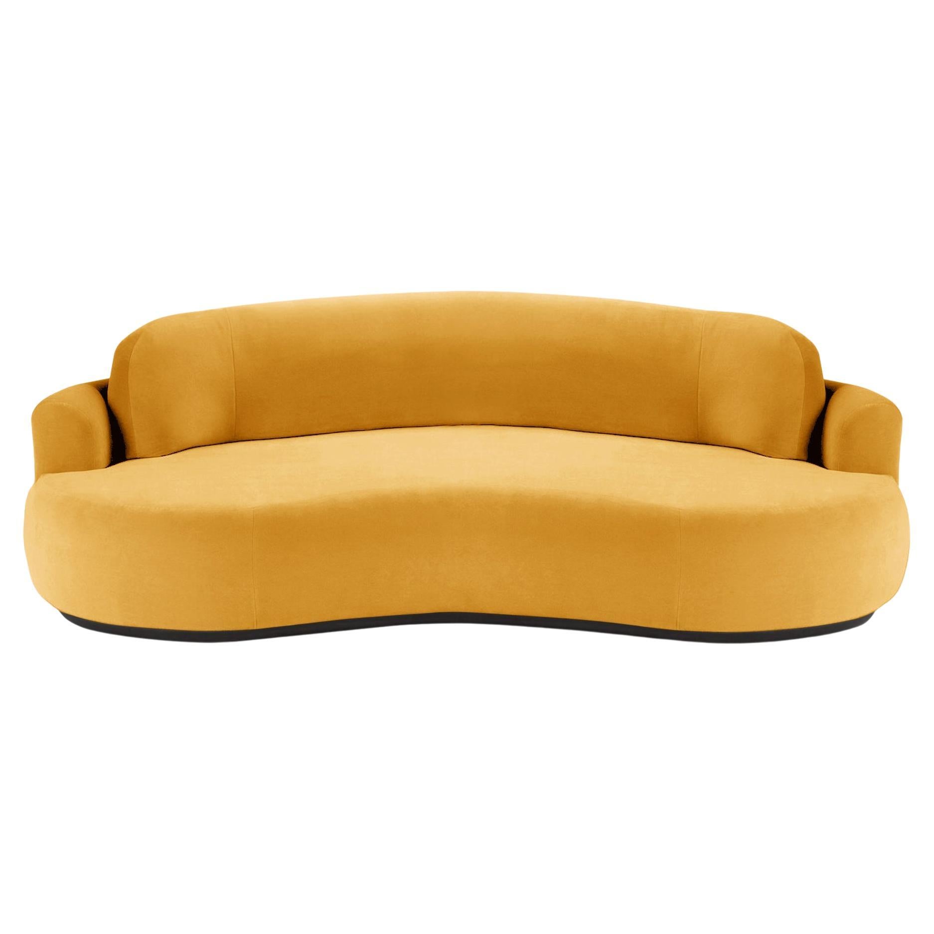Gebogenes Sofa, mittelgroß mit Eschenholz-Asche-056-5 und Korn