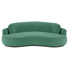 Naked Curved Sofa, mittelgroß mit Eschenholz-Asche-056-5 und Paris Green