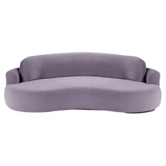 Naked Curved Sofa, mittelgroß mit Eschenholz-Asche-056-5 und Paris Lavanda