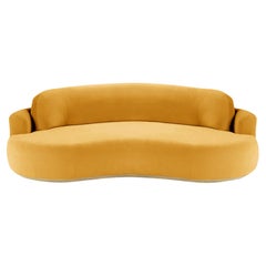 Naked Curved Sofa, Medium with Natural Oak and Corn