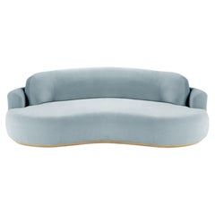 Gebogenes Sofa, mittel mit Eiche Natur und Paris Safira