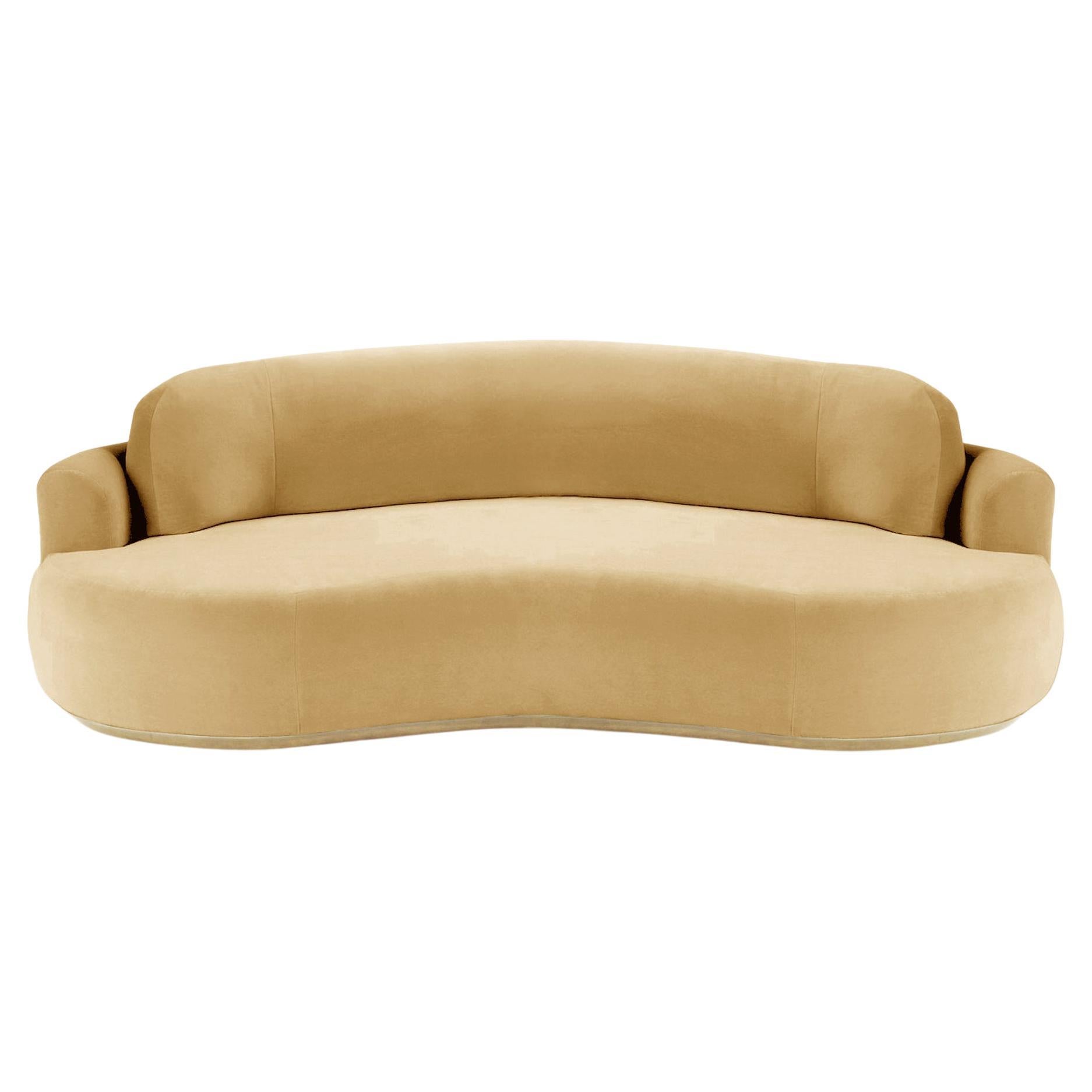 Gebogenes Naked Curved Sofa, Medium mit Eiche Natur und Vigo Pflanzgefäß