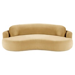Gebogenes Naked Curved Sofa, Medium mit Eiche Natur und Vigo Pflanzgefäß