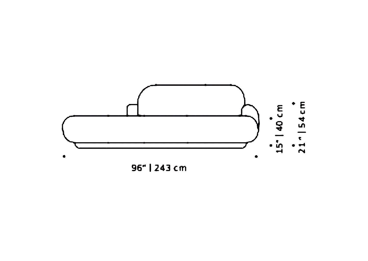 Sofá Curvo Desnudo Individual con Haya Fresno-056-1 y Aluminio Moderno en venta