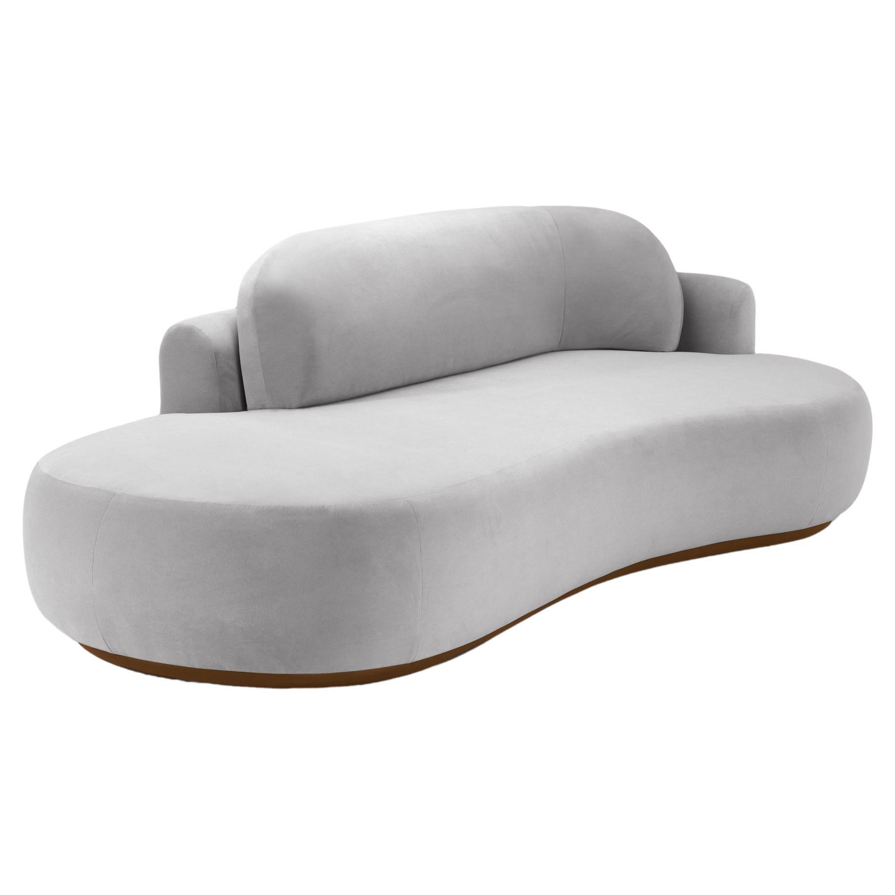 Naked Curved Sofa Single with Beech Ash-056-1 and Aluminium For Sale