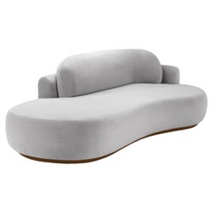 Naked Curved Sofa Single mit Eschenholz-Asche-056-1 und Aluminium