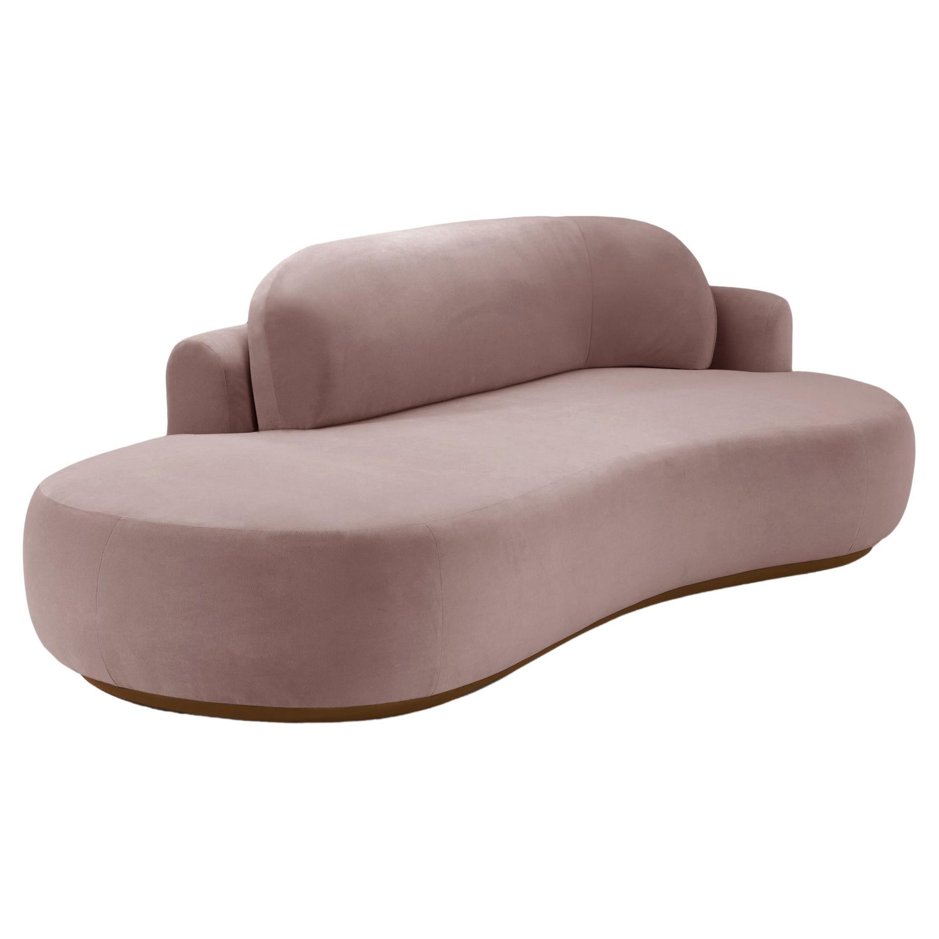 Naked Curved Sofa Single with Beech Ash-056-1 and Barcelona Lotus