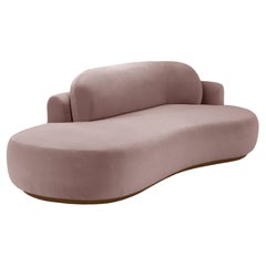 Gebogenes Sofa mit Eschenholzschrank-056-1 und Barcelona Lotus