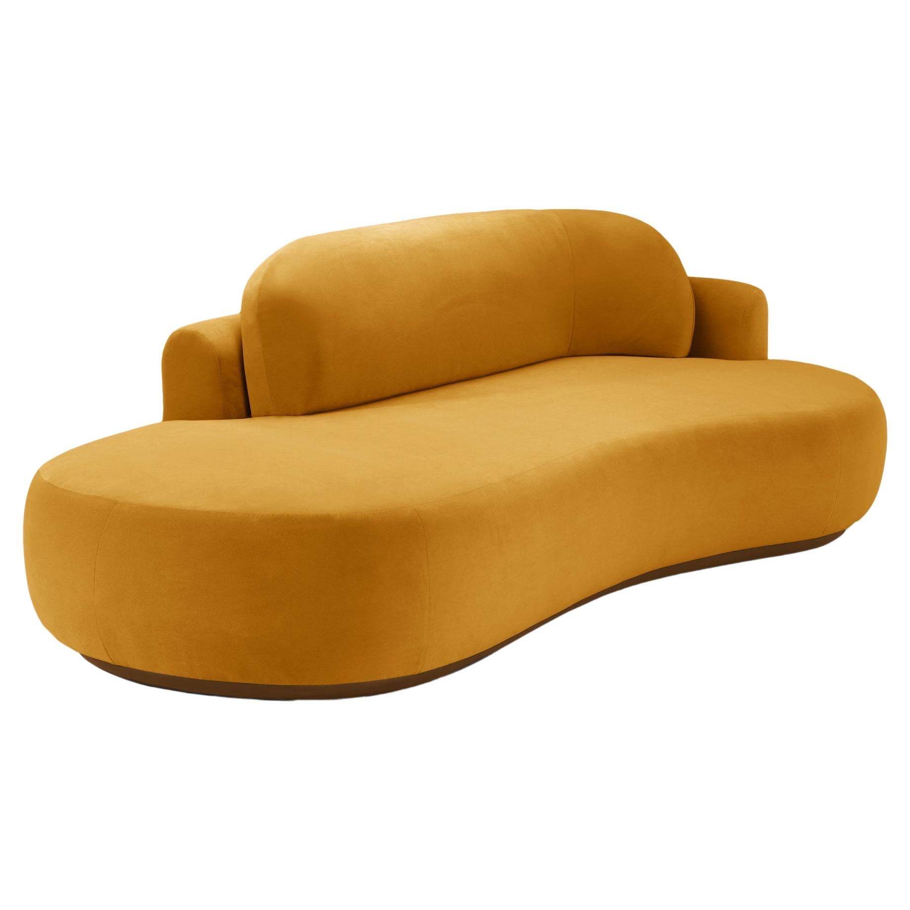 Naked Curved Sofa Single with Beech Ash-056-1 and Corn For Sale
