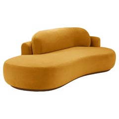 Naked Curved Sofa Single mit Eschenholz-Asche-056-1 und Korn