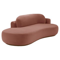 Gebogenes Sofa mit Eschenholzschrank-056-1 und Pariser Ziegelstein