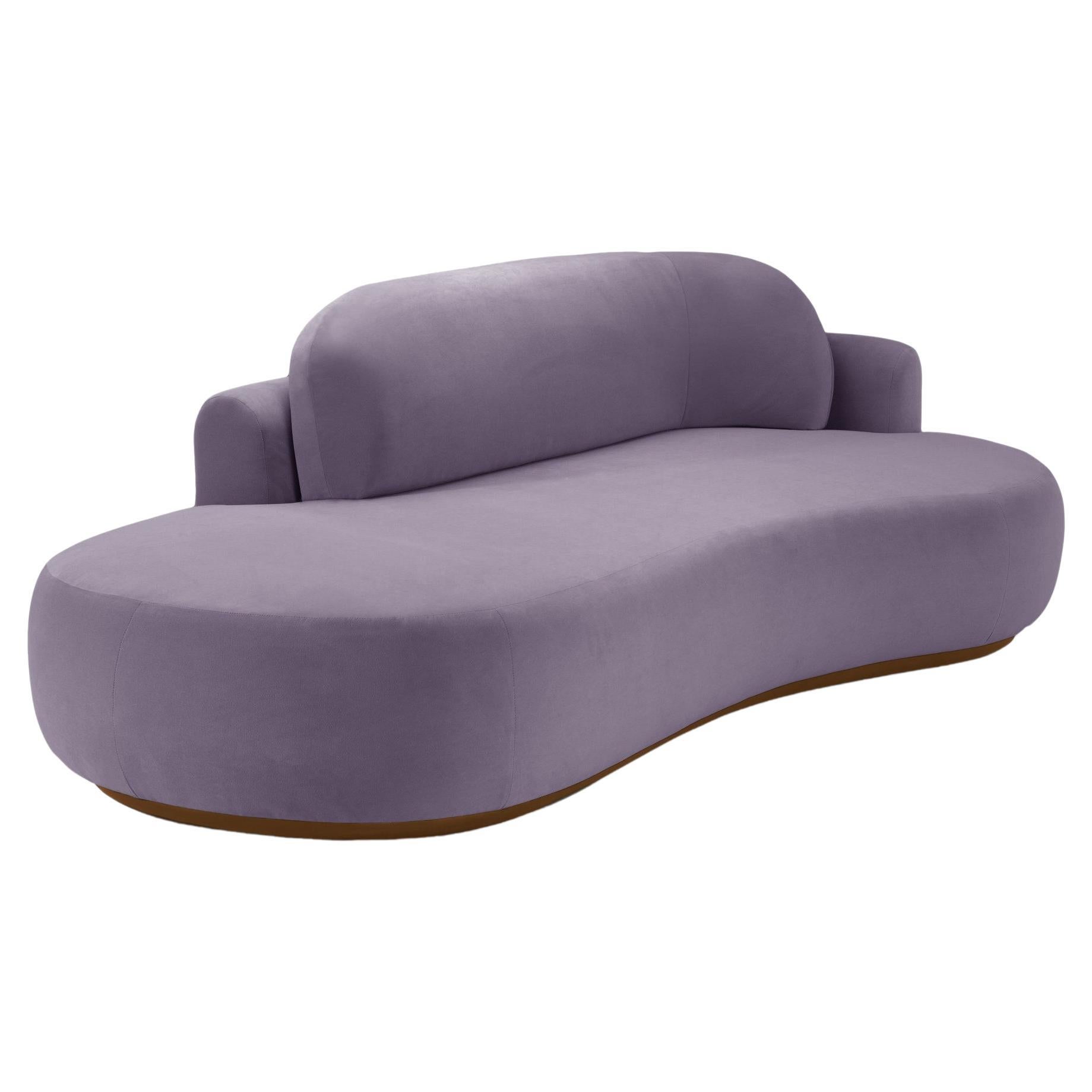 Canapé simple à courbes nus avec hêtre en hêtre-056-1 et Paris Lavanda en vente