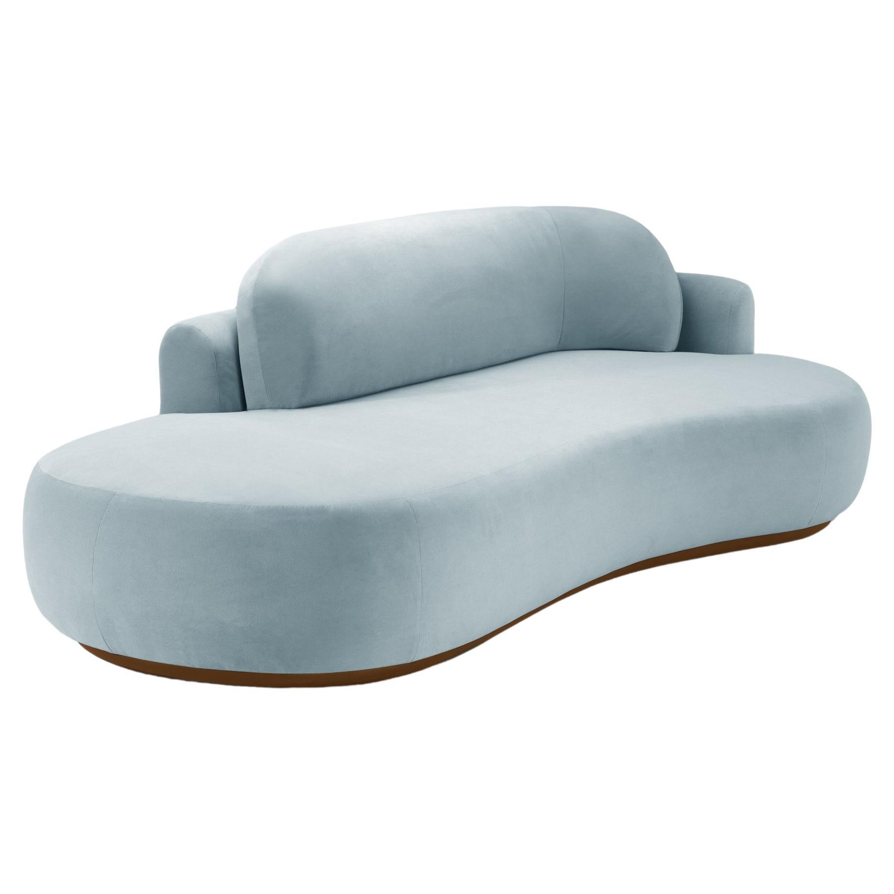 Naked Curved Sofa Single with Beech Ash-056-1 and Paris Safira For Sale