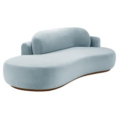 Naked Curved Sofa Single with Beech Ash-056-1 and Paris Safira