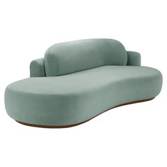 Gebogenes Sofa mit Eschenholzschliff-056-1 und Rauch 60