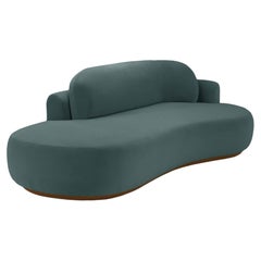 Naked Curved Sofa Single with Beech Ash-056-1 and Teal
