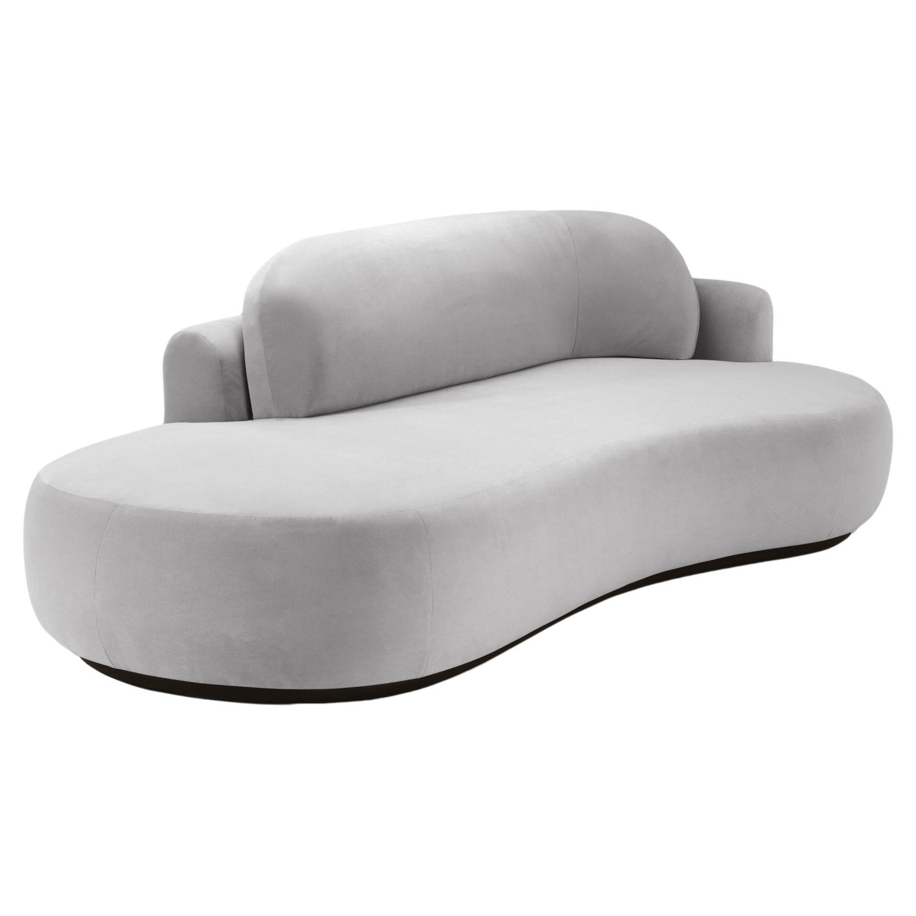 Naked Curved Sofa Single with Beech Ash-056-5 and Aluminium For Sale