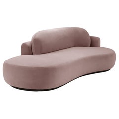 Naked Curved Sofa Single with Beech Ash-056-5 and Barcelona Lotus