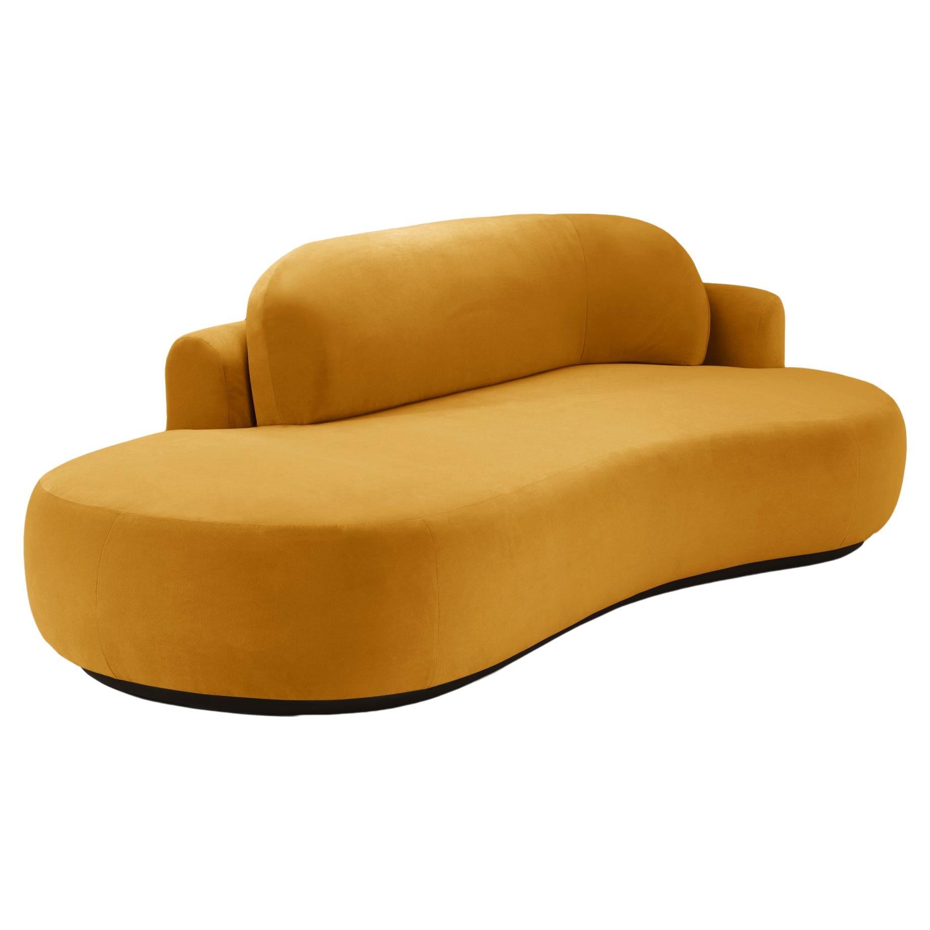 Naked Curved Sofa Single mit Eschenholz-Asche-056-5 und Korn im Angebot