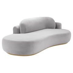 Naked Curved Sofa Single with Natural Oak and Aluminium