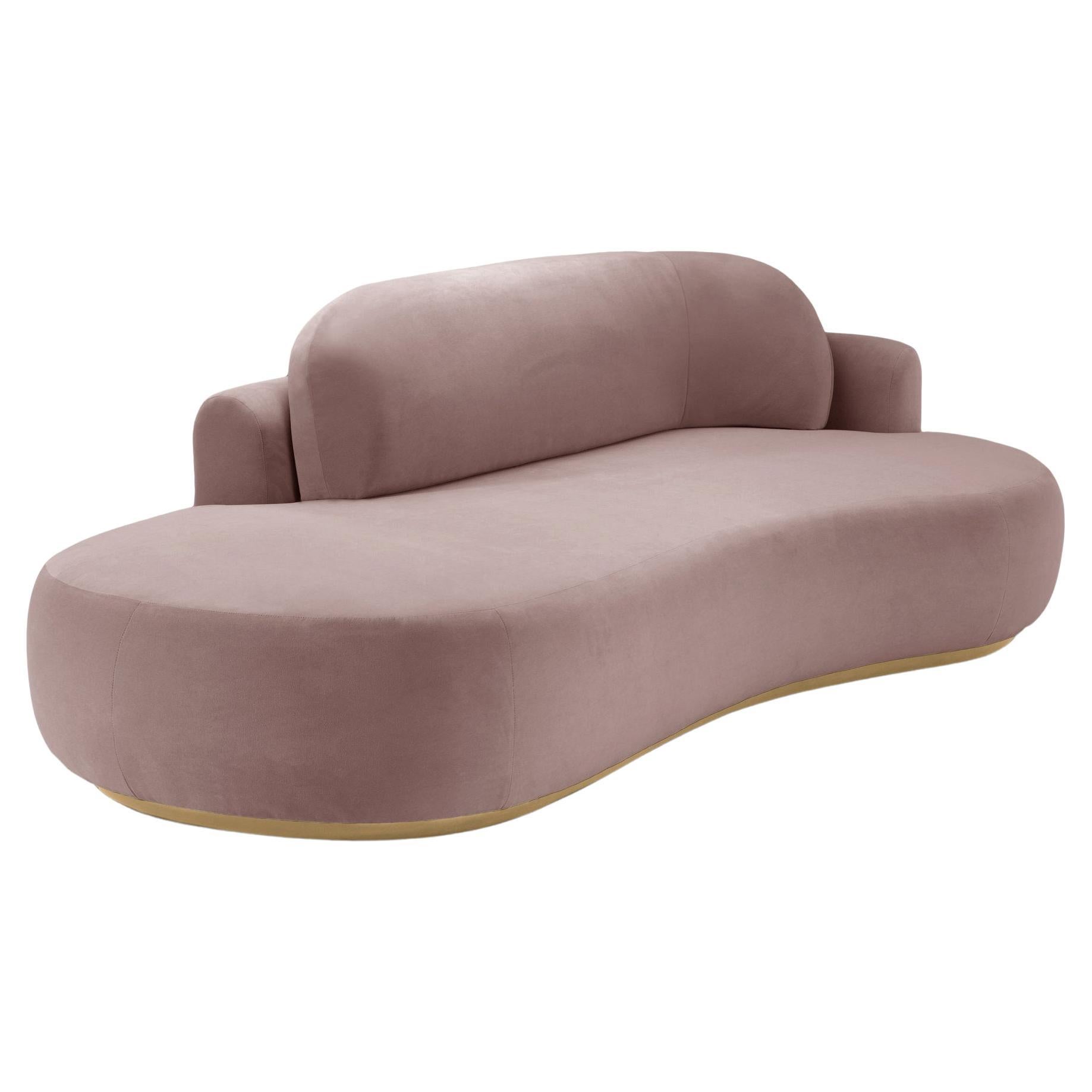 Naked Curved Sofa Single with Natural Oak and Barcelona Lotus For Sale