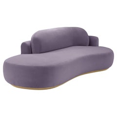 Naked Curved Sofa Single with Natural Oak and Paris Lavanda