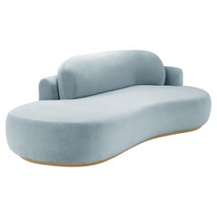 Naked Curved Sofa Single mit Eiche Natur und Paris Safira