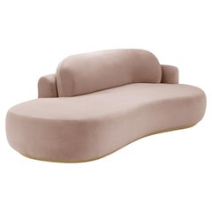 Naked Curved Sofa Single mit Eiche Natur und Vigo-Blume