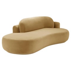 Naked Curved Sofa Single with Natural Oak and Vigo Plantain