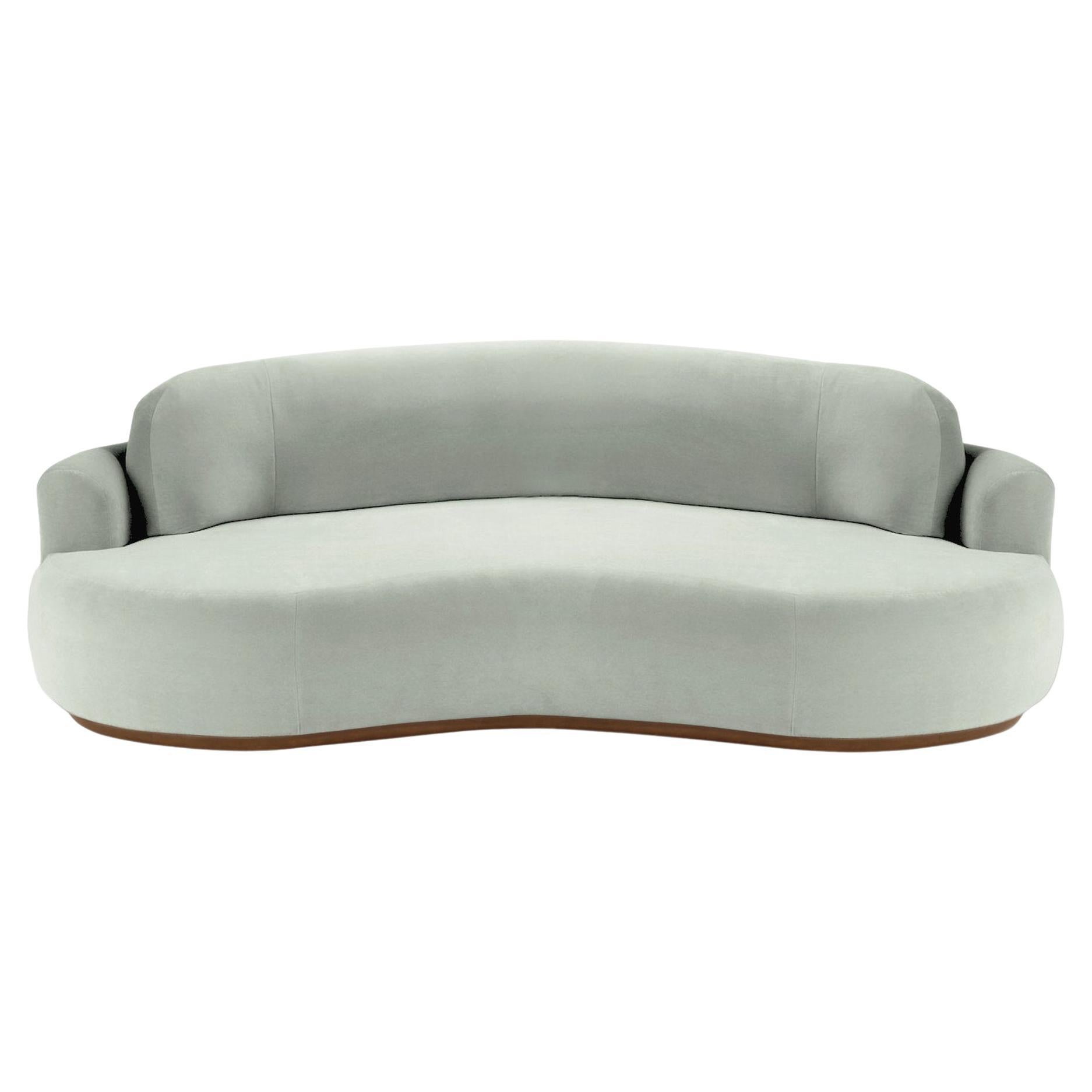 Naked Curved Sofa, klein mit Eschenholz-Asche-056-1 und Rauch 60