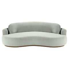 Naked Curved Sofa, klein mit Eschenholz-Asche-056-1 und Rauch 60