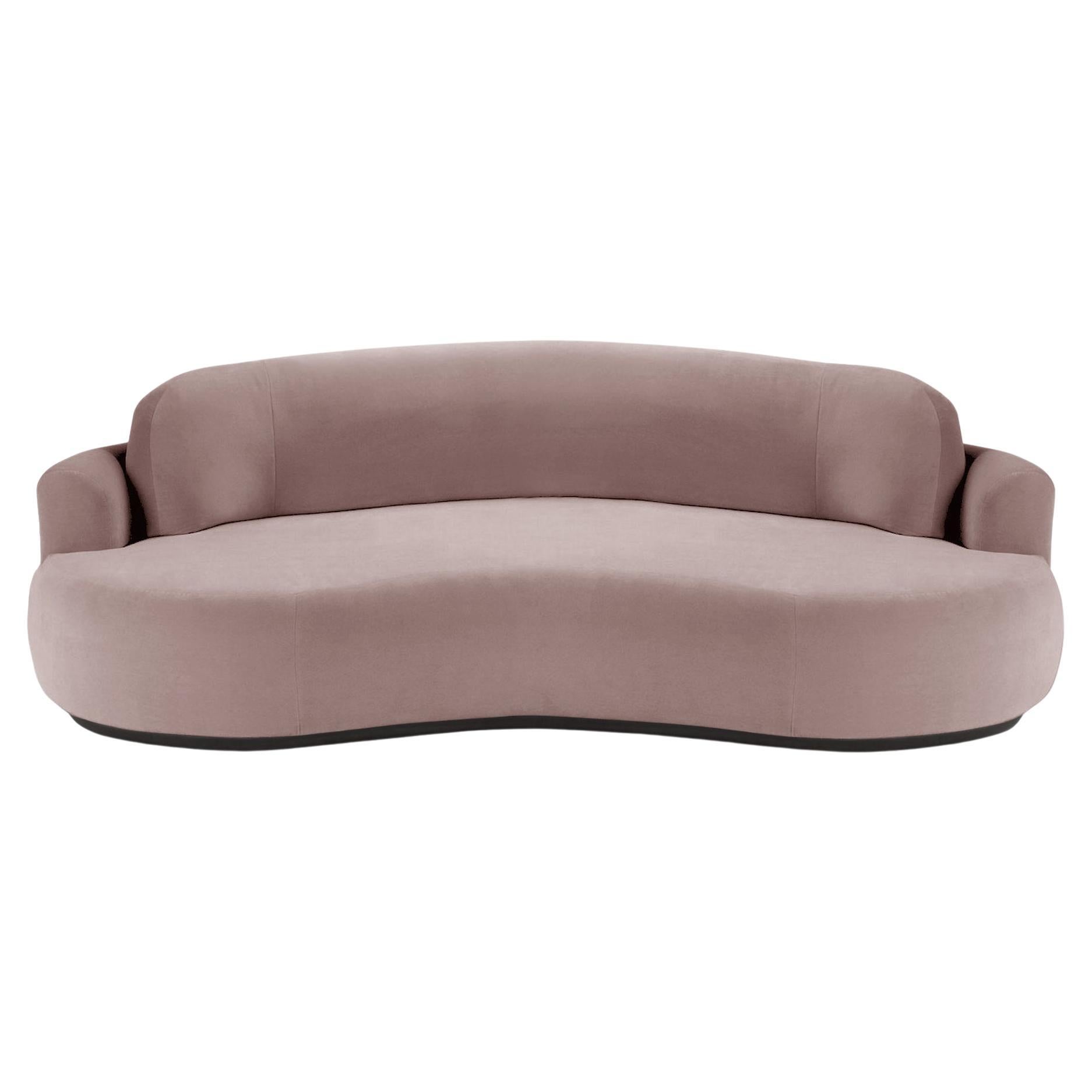 Naked Curved Sofa, Small with Beech Ash-056-5 and Barcelona Lotus