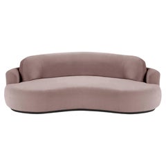 Naked Curved Sofa, Small with Beech Ash-056-5 and Barcelona Lotus