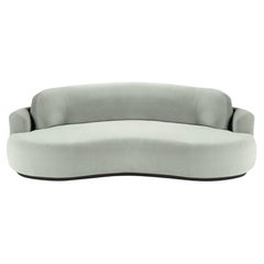 Naked Curved Sofa, Small with Beech Ash-056-5 and Smooth 60