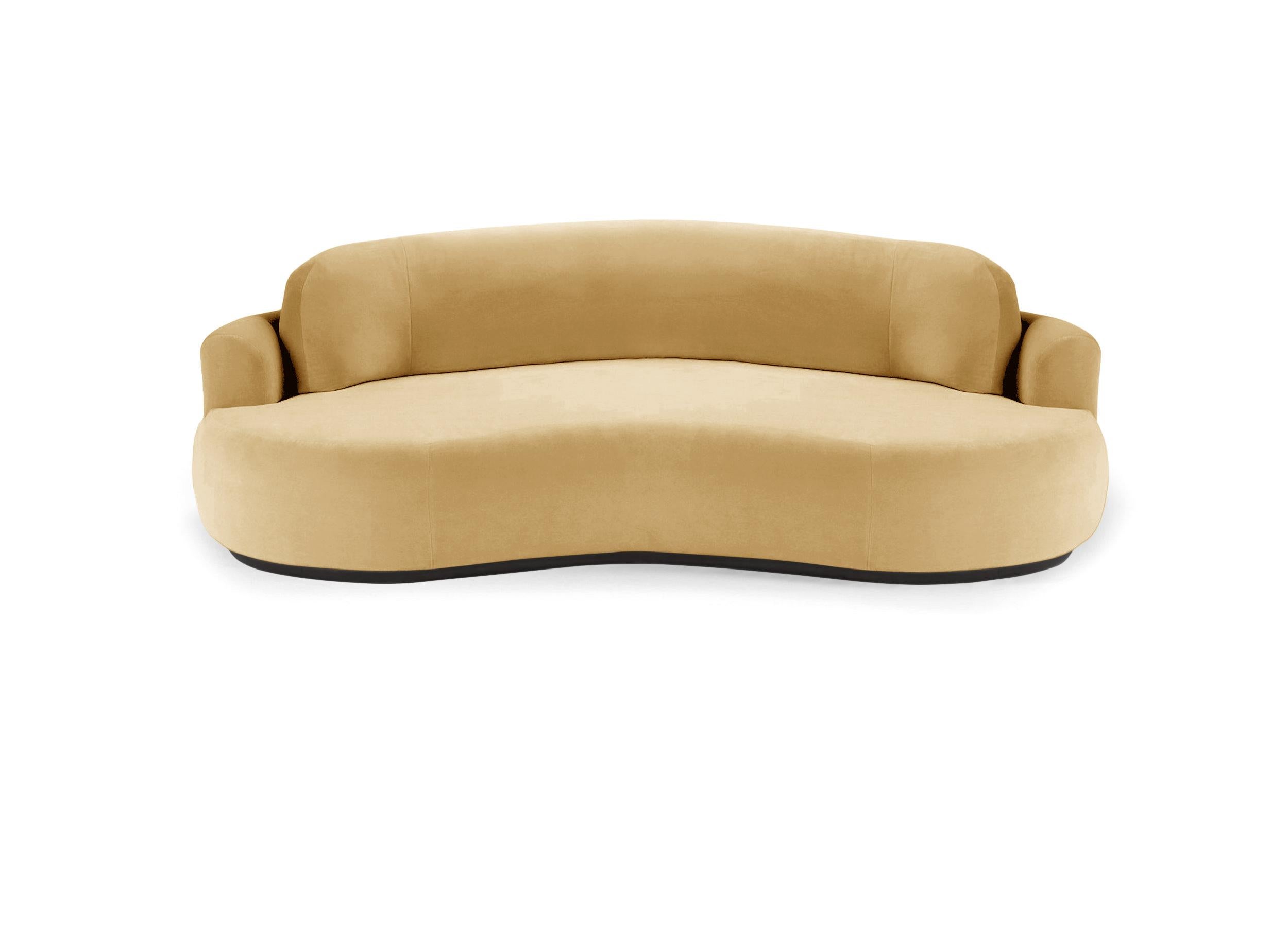 Naked Curved Sofa, Small with Beech Ash-056-5 and Vigo Plantain For Sale