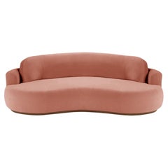 Naked Round Sofa, Large with Beech Ash-056-1 and Paris Brick