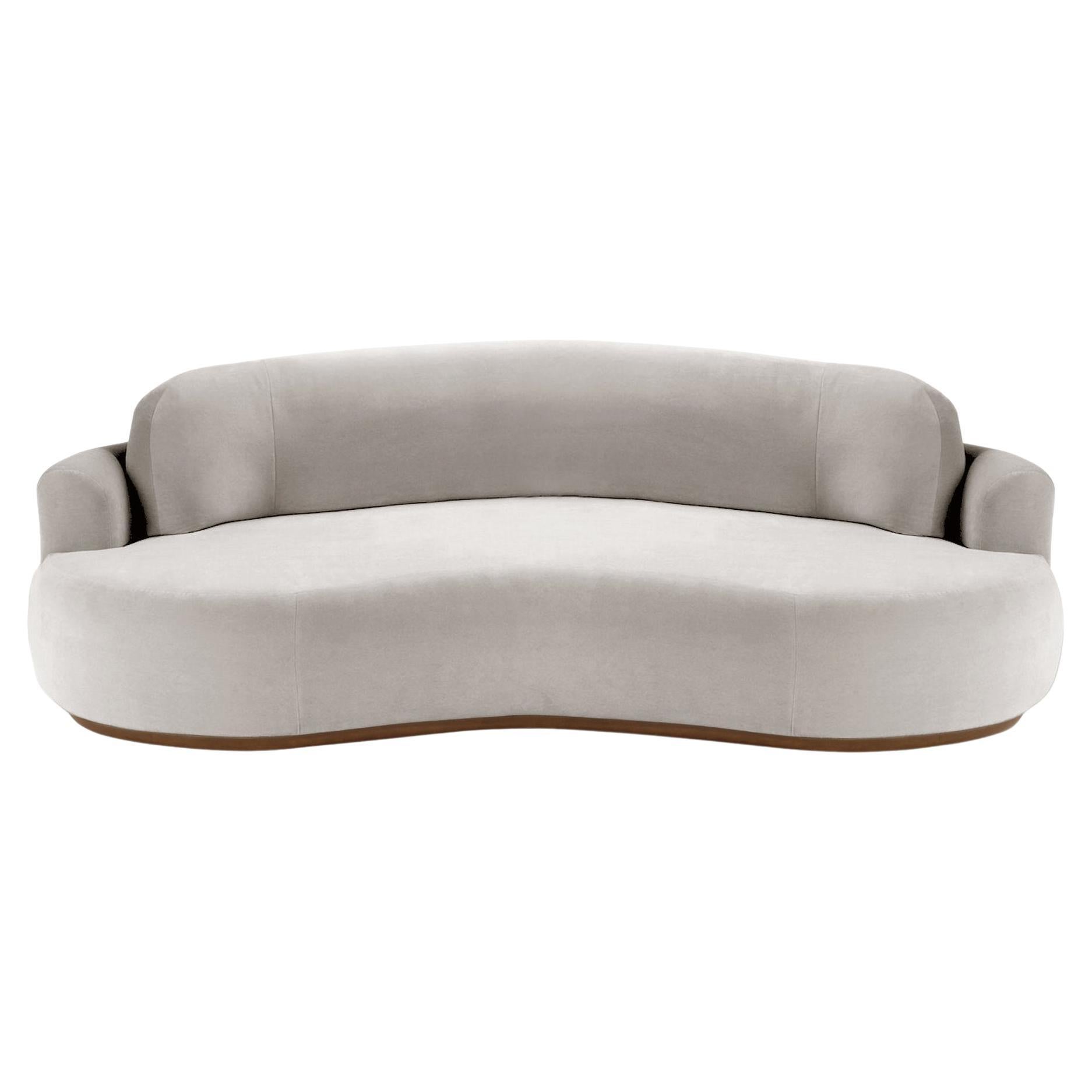 Naked Rundes Sofa, groß mit Eschenholz-Asche-056-1 und Pariser Maus