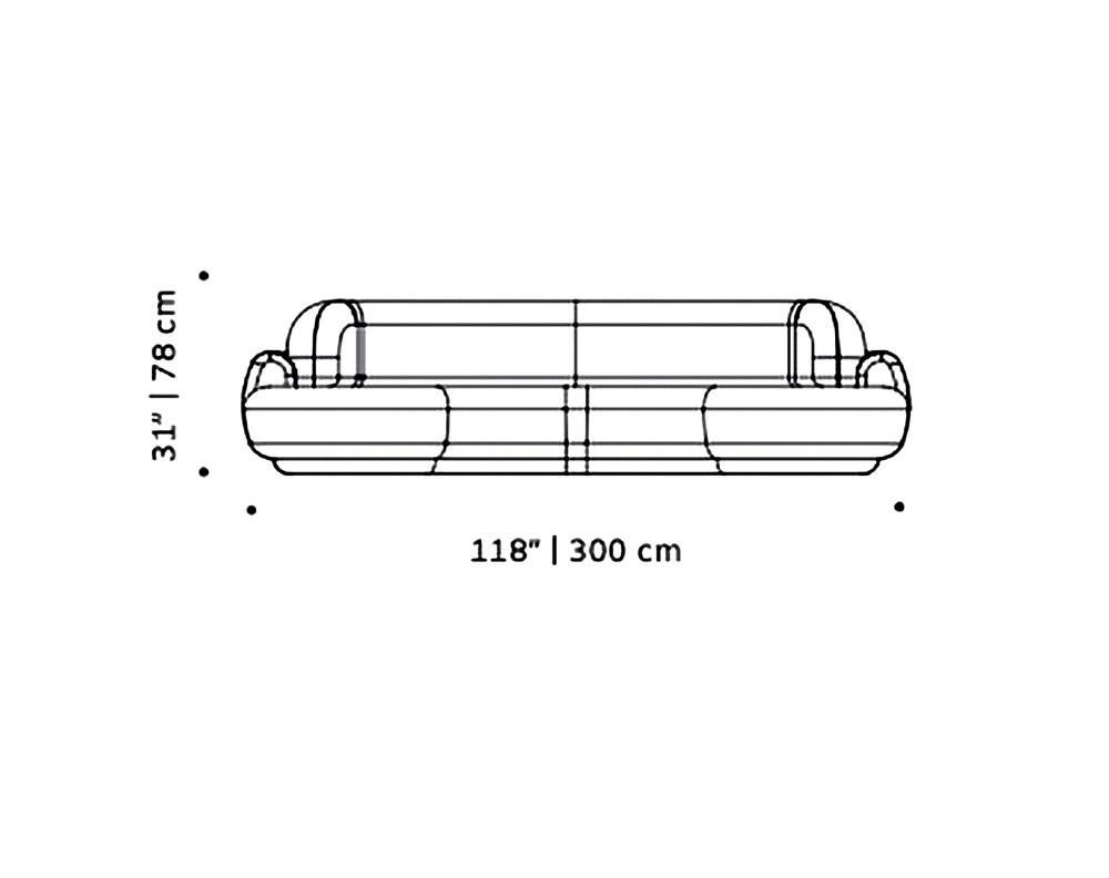 Modern Naked Round Sofa, Large with Beech Ash-056-1 and Smooth 72 For Sale