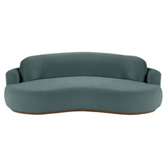 Naked Round Sofa, Large with Beech Ash-056-1 and Teal