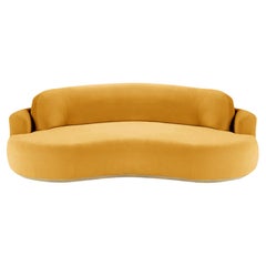 Naked Round Sofa, Large with Natural Oak and Corn