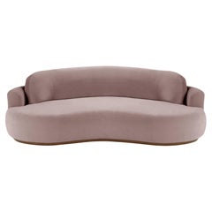 Naked Round Sofa, Medium with Beech Ash-056-1 and Barcelona Lotus