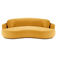 Naked Round Sofa, Medium with Beech Ash-056-1 and Corn
