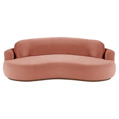 Naked Round Sofa, mittel mit Eschenholz-Asche-056-1 und Pariser Ziegelstein