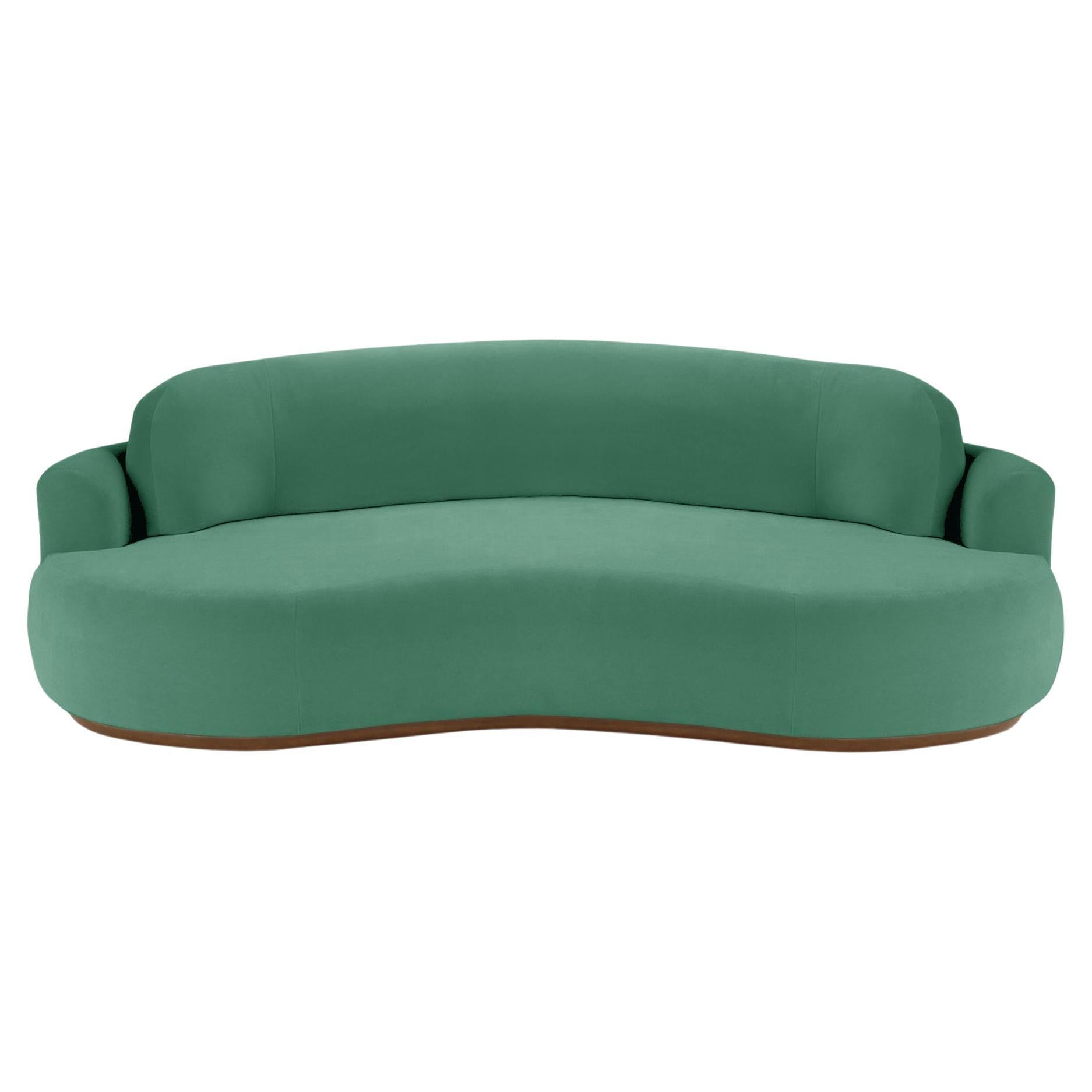 Naked Round Sofa, Medium with Beech Ash-056-1 and Paris Green