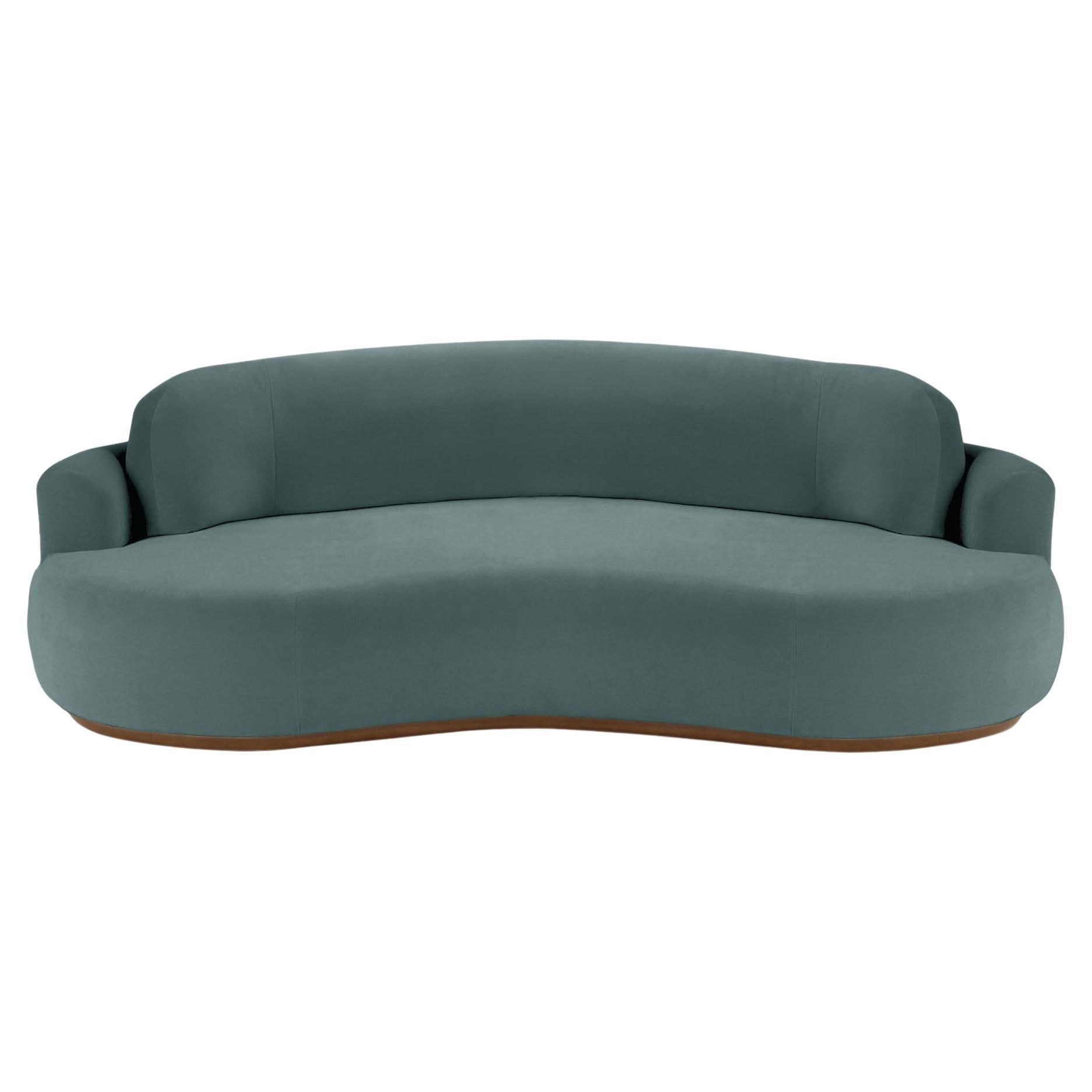 Naked Round Sofa, Medium with Beech Ash-056-1 and Teal