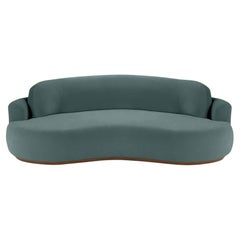 Naked Round Sofa, mittelgroß mit Eschenholz-Asche-056-1 und Teal
