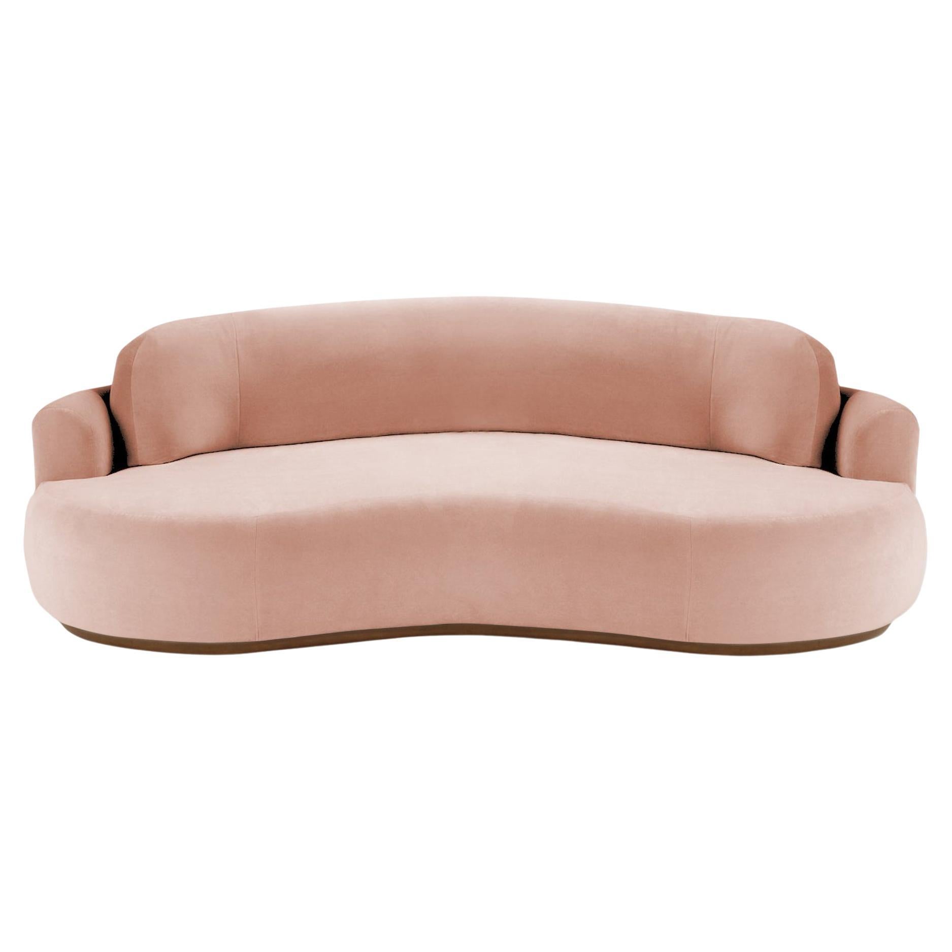 Naked Round Sofa, Medium with Beech Ash-056-1 and Vigo Blossom