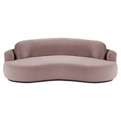 Naked Round Sofa, Medium with Beech Ash-056-5 and Barcelona Lotus
