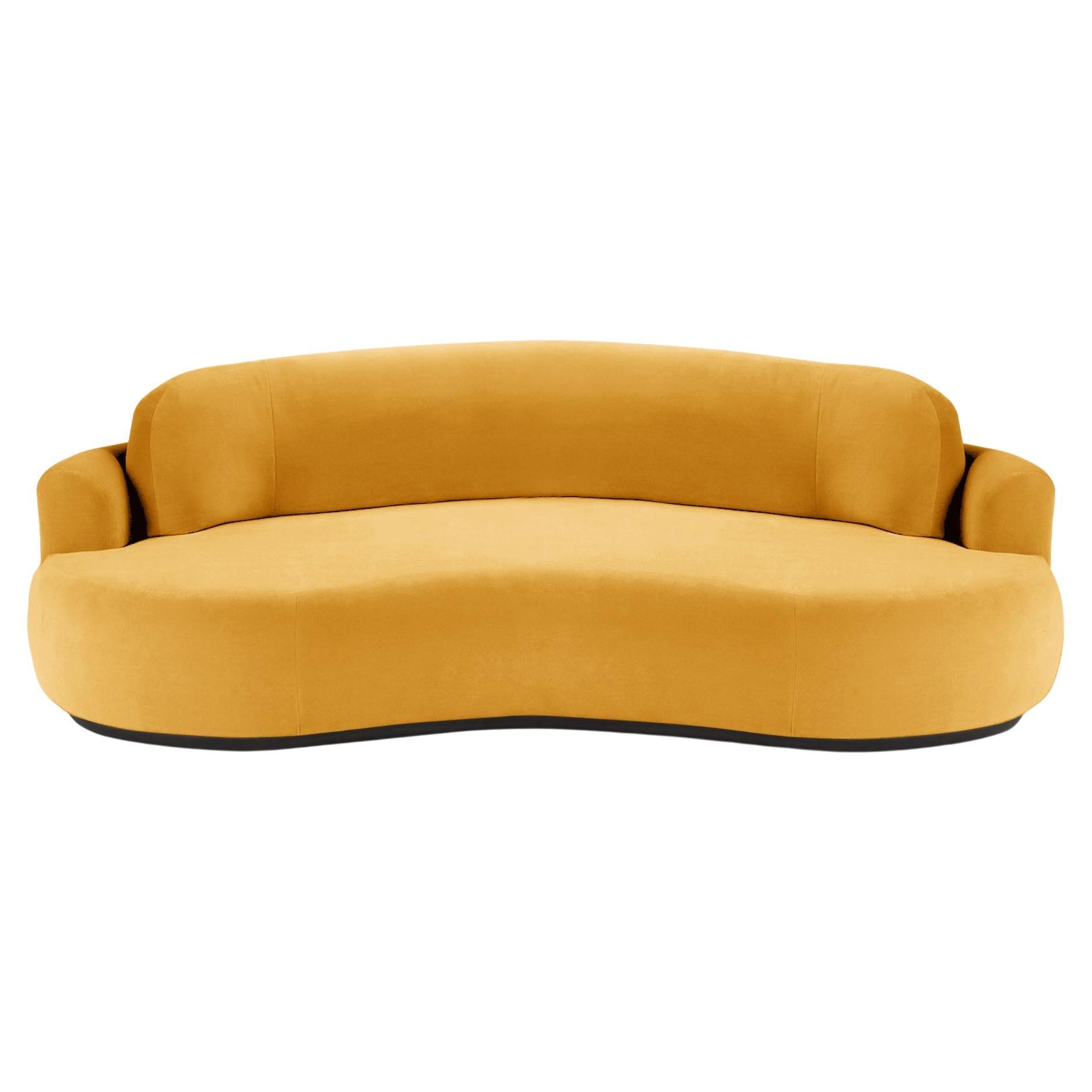 Naked Rundes Sofa, mittel mit Eschenholz-Asche-056-5 und Korn