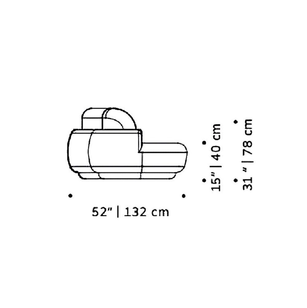 Modern Naked Round Sofa, Medium with Beech Ash-056-5 and Paris Brick For Sale